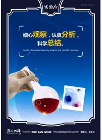 科學(xué)實(shí)驗(yàn)室標(biāo)語 細(xì)心觀察，認(rèn)真分析，科學(xué)總結(jié)