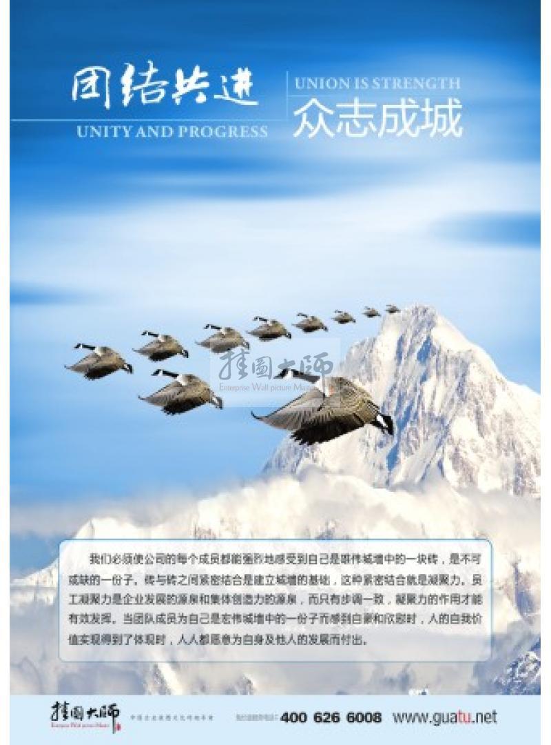 公司文化墻圖片 團(tuán)結(jié)共進(jìn)，眾志成城