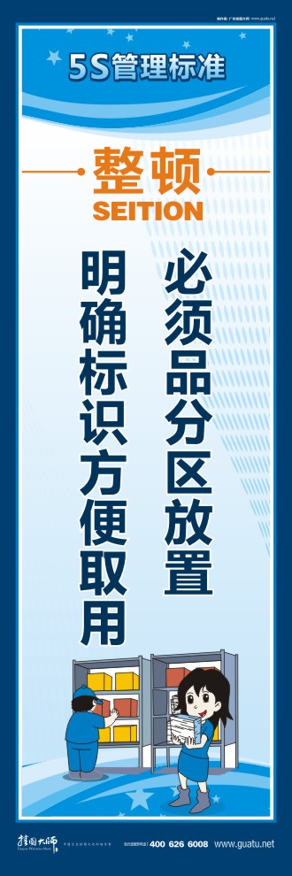 5s企業(yè)標(biāo)語 必須品分區(qū)放置,明確標(biāo)識方便取用