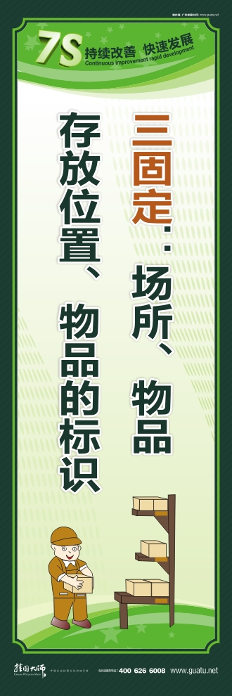 7s管理口號 三固定：場所、物品存放位置、物品的標識