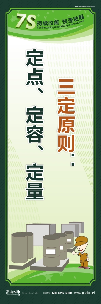 工廠7s標語 三定原則：定點、定容、定量