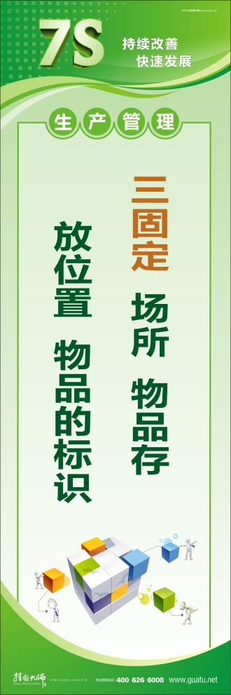 7s標(biāo)語圖片 三固定：場(chǎng)所、物品存放位置、物品的標(biāo)識(shí)