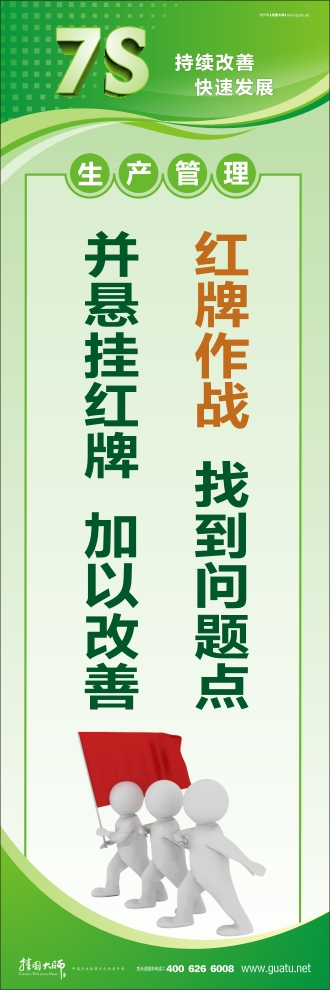 7s管理口號(hào) 紅牌作戰(zhàn)：找到問題點(diǎn) 并懸掛紅牌、加以改善