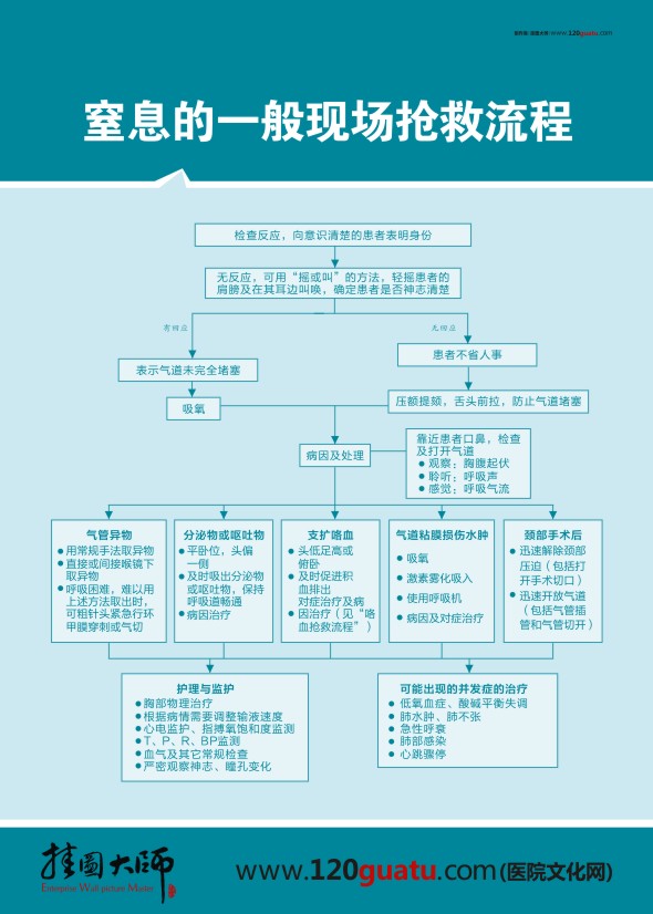 窒息的一般現(xiàn)場搶救流程圖 搶救流程圖
