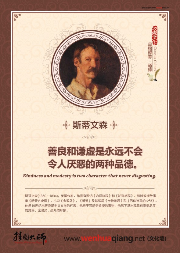 道德名言 德育教育名言 善良和謙虛是永遠不會令人厭惡的兩種品德